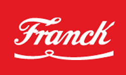 coffee and tea company. Coffee, tea, snacks, spices, powdered sugar and condiments, ground coffee Franck Crema, regular coffee, tea infusion Cool-up prepared with cold water and Franck Café Cappuccino