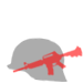 at war